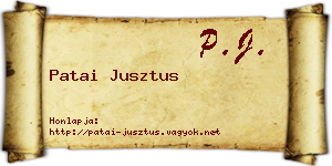 Patai Jusztus névjegykártya